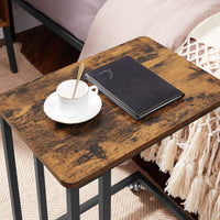 Coffee Table with Steel Frame and Castors Rustic Brown and Black living room Kings Warehouse 