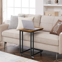 Coffee Table with Steel Frame and Castors Rustic Brown and Black living room Kings Warehouse 
