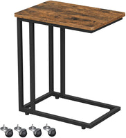 Coffee Table with Steel Frame and Castors Rustic Brown and Black living room Kings Warehouse 