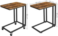 Coffee Table with Steel Frame and Castors Rustic Brown and Black living room Kings Warehouse 