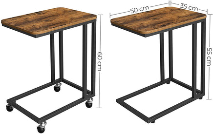 Coffee Table with Steel Frame and Castors Rustic Brown and Black living room Kings Warehouse 