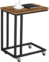 Coffee Table with Steel Frame and Castors Rustic Brown and Black living room Kings Warehouse 