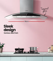 Comfee Rangehood 900mm Range Hood Stainless Steel LED Glass Home Kitchen Canopy Appliances Supplies Kings Warehouse 