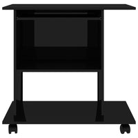 Computer Desk High Gloss Black 80x50x75 cm Kings Warehouse 