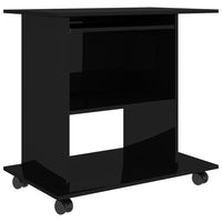 Computer Desk High Gloss Black 80x50x75 cm Kings Warehouse 