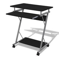 Computer Desk Pull Out Tray Furniture Office Student Table Black Kings Warehouse 