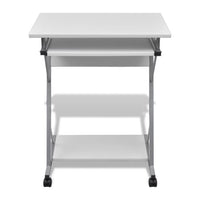 Computer Desk Pull Out Tray White Furniture Office Student Table Kings Warehouse 