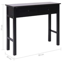 Console Table Black 90x30x77 cm Wood Kings Warehouse 