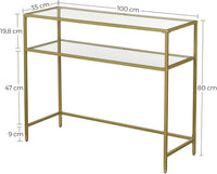 Console Table Metal Frame with 2 Shelves Adjustable Feet living room Kings Warehouse 