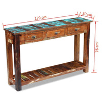 Console Table Solid Reclaimed Wood 120x30x76 cm Kings Warehouse 