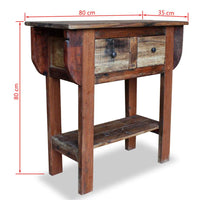 Console Table Solid Reclaimed Wood 80x35x80 cm Kings Warehouse 