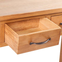Console Table with 2 Drawers 83x30x73 cm Solid Oak Wood Kings Warehouse 