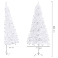 Corner Artificial Christmas Tree White 150 cm PVC Kings Warehouse 