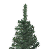 Corner Artificial Christmas Tree with LEDs 150 cm Green PVC Kings Warehouse 