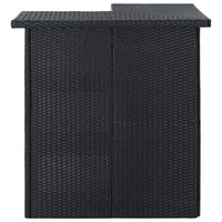 Corner Bar Table Black 100x50x105 cm Poly Rattan Kings Warehouse 