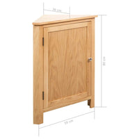 Corner Cabinet 59x36x80 cm Solid Oak Wood Kings Warehouse 
