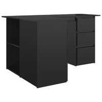 Corner Desk High Gloss Black 145x100x76 cm Kings Warehouse 