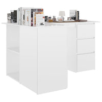 Corner Desk High Gloss White 145x100x76 cm Kings Warehouse 