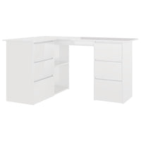 Corner Desk High Gloss White 145x100x76 cm Kings Warehouse 