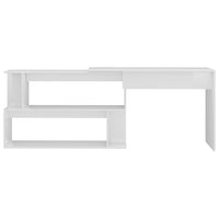 Corner Desk High Gloss White 200x50x76 cm Kings Warehouse 