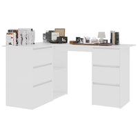 Corner Desk White 145x100x76 cm Kings Warehouse 