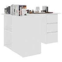 Corner Desk White 145x100x76 cm Kings Warehouse 