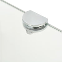 Corner Shelf with Chrome Supports Glass Clear 25x25 cm Kings Warehouse 