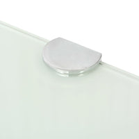 Corner Shelf with Chrome Supports Glass White 25x25 cm Kings Warehouse 