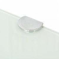Corner Shelf with Chrome Supports Glass White 35x35 cm Kings Warehouse 