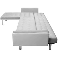 Corner Sofa Bed Fabric 218x155x69 cm White and Grey Kings Warehouse 
