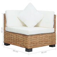 Corner Sofa with Cushions Natural Rattan Kings Warehouse 