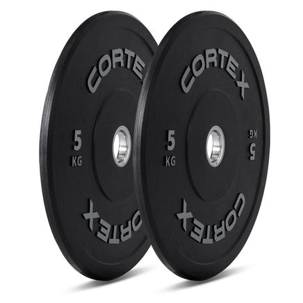 CORTEX 150kg Black Series V2 Rubber Olympic Bumper Plate Set 50mm Kings Warehouse 
