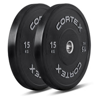 CORTEX 150kg Black Series V2 Rubber Olympic Bumper Plate Set 50mm Kings Warehouse 