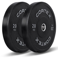 CORTEX 150kg Black Series V2 Rubber Olympic Bumper Plate Set 50mm Kings Warehouse 