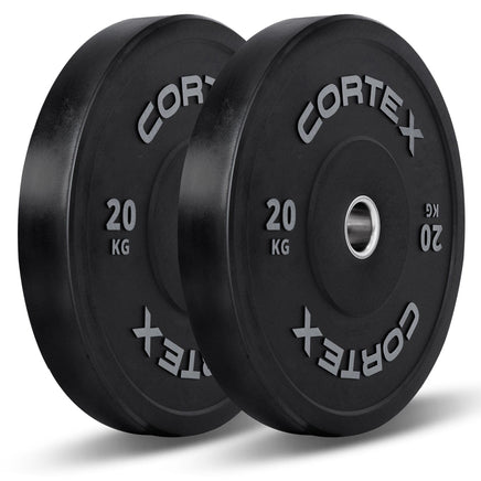CORTEX 150kg Black Series V2 Rubber Olympic Bumper Plate Set 50mm Kings Warehouse 
