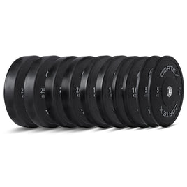 CORTEX 150kg Black Series V2 Rubber Olympic Bumper Plate Set 50mm Kings Warehouse 
