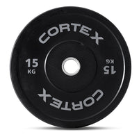 CORTEX 15kg Black Series V2 50mm Rubber Olympic Bumper Plate (Pair) Kings Warehouse 