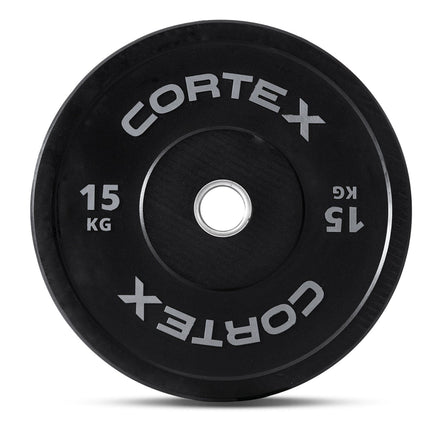 CORTEX 15kg Black Series V2 50mm Rubber Olympic Bumper Plate (Pair) Kings Warehouse 