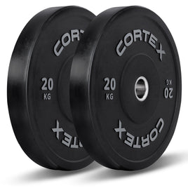 CORTEX 20kg Black Series V2 50mm Rubber Olympic Bumper Plate (Pair) Kings Warehouse 