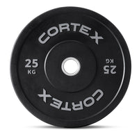 CORTEX 25kg Black Series V2 50mm Rubber Olympic Bumper Plate (Pair) Kings Warehouse 