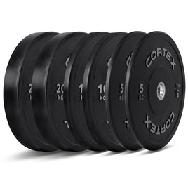 CORTEX 70kg Black Series V2 Rubber Olympic Bumper Plate Set 50mm Kings Warehouse 
