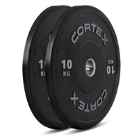 CORTEX 70kg Black Series V2 Rubber Olympic Bumper Plate Set 50mm Kings Warehouse 
