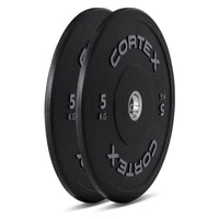 CORTEX 70kg Black Series V2 Rubber Olympic Bumper Plate Set 50mm Kings Warehouse 