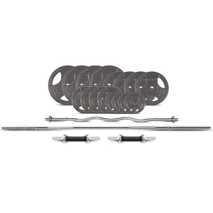 CORTEX 90kg Tri-Grip Standard Barbell Weight Set 25mm Kings Warehouse 