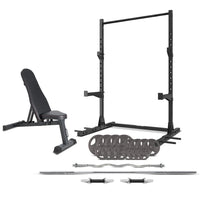 CORTEX SR3 Squat Rack with 90kg Standard Tri-Grip Weight, Bar and Bench Set Kings Warehouse 