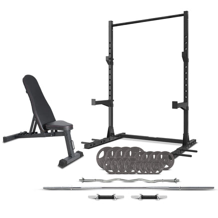 CORTEX SR3 Squat Rack with 90kg Standard Tri-Grip Weight, Bar and Bench Set Kings Warehouse 