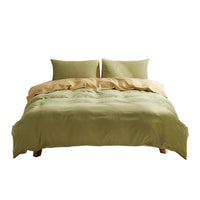 Cosy Club Washed Cotton Quilt Set Yellow Lime Double Bedding Kings Warehouse 