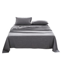 Cosy Club Washed Cotton Sheet Set Double Black Bedding Kings Warehouse 