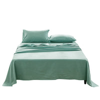 Cosy Club Washed Cotton Sheet Set Green Double Bedding Kings Warehouse 