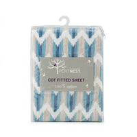 Cot Fitted Sheet Blue by Petit Nest Manchester Kings Warehouse 